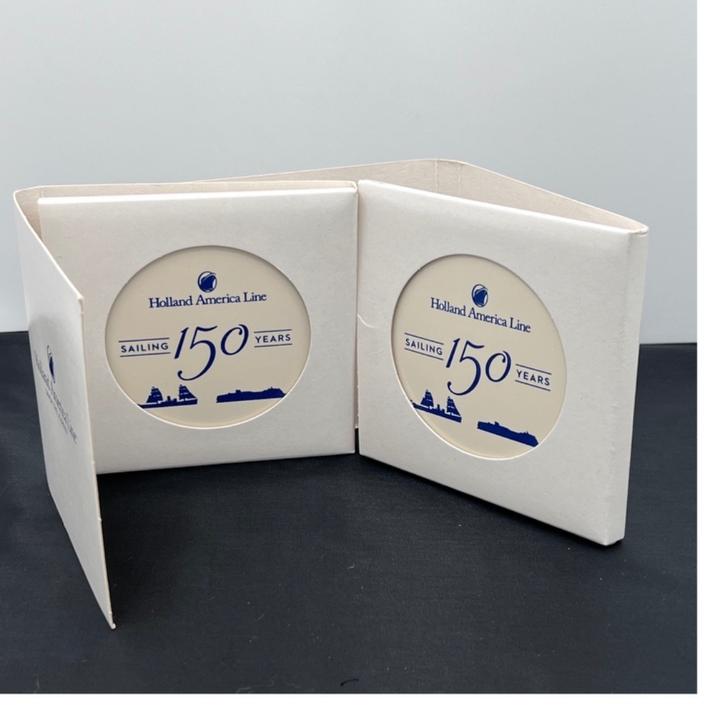 Holland America Line Coasters‎ Sailing 150 Years Anniversary Set of 2